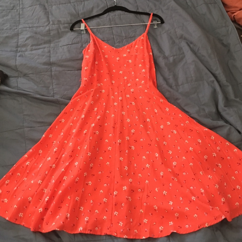 Red floral dress